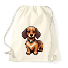 PRINTFASHION pixel tacskó #2 - Sportzsák, Tornazsák - Natúr tornazsák