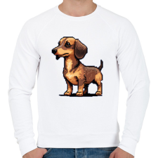 PRINTFASHION pixel tacskó - Férfi pulóver - Fehér férfi pulóver, kardigán