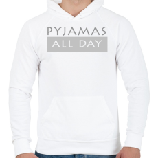 PRINTFASHION Pizsi egész nap! - Férfi kapucnis pulóver - Fehér