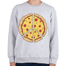 PRINTFASHION Pizza béke - Gyerek pulóver - Sport szürke gyerek pulóver, kardigán