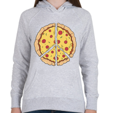 PRINTFASHION Pizza béke - Női kapucnis pulóver - Sport szürke női pulóver, kardigán
