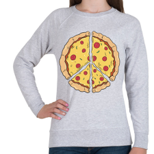 PRINTFASHION Pizza béke - Női pulóver - Sport szürke női pulóver, kardigán