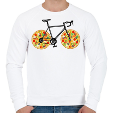 PRINTFASHION Pizza bicikli - Férfi pulóver - Fehér férfi pulóver, kardigán