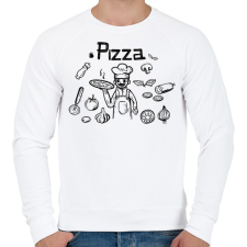 PRINTFASHION pizza chef - Férfi pulóver - Fehér férfi pulóver, kardigán