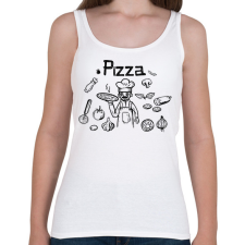 PRINTFASHION pizza chef - Női atléta - Fehér női trikó