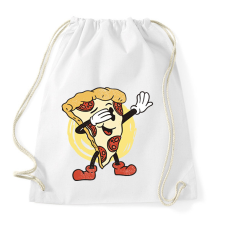 PRINTFASHION Pizza dab - Sportzsák, Tornazsák - Fehér tornazsák