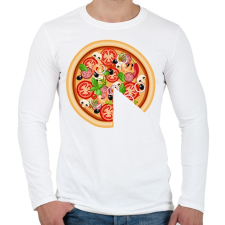 PRINTFASHION pizza dad - Férfi hosszú ujjú póló - Fehér férfi póló
