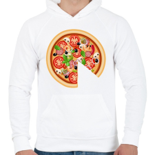 PRINTFASHION pizza dad - Férfi kapucnis pulóver - Fehér férfi pulóver, kardigán
