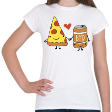 PRINTFASHION Pizza és sör - Női póló - Fehér női póló
