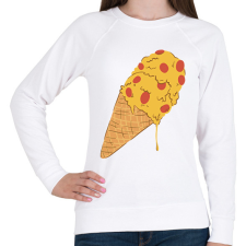 PRINTFASHION Pizza fagyi - Női pulóver - Fehér női pulóver, kardigán