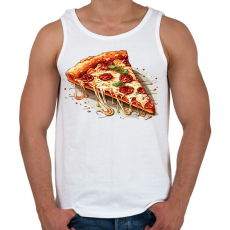 PRINTFASHION Pizza - Férfi atléta - Fehér
