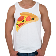PRINTFASHION Pizza  - Férfi atléta - Fehér