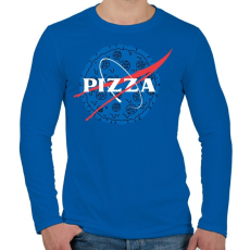 PRINTFASHION Pizza - Férfi hosszú ujjú póló - Királykék