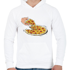 PRINTFASHION Pizza - Férfi kapucnis pulóver - Fehér
