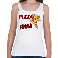 PRINTFASHION Pizza Függő - Női atléta - Fehér női trikó