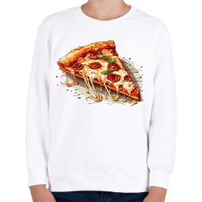 PRINTFASHION Pizza - Gyerek pulóver - Fehér gyerek pulóver, kardigán