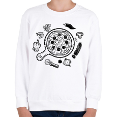 PRINTFASHION pizza - Gyerek pulóver - Fehér