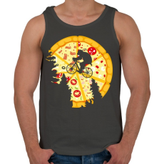 PRINTFASHION Pizza hold - Férfi atléta - Sötétszürke