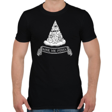PRINTFASHION Pizza illuminati - Férfi póló - Fekete férfi póló