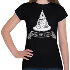 PRINTFASHION Pizza illuminati - Női póló - Fekete