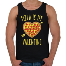 PRINTFASHION Pizza is my valentine - Férfi atléta - Fekete atléta, trikó