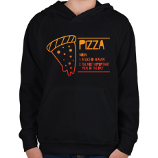 PRINTFASHION Pizza jelentése - Gyerek kapucnis pulóver - Fekete