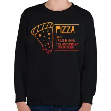 PRINTFASHION Pizza jelentése - Gyerek pulóver - Fekete gyerek pulóver, kardigán