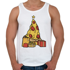 PRINTFASHION Pizza karácsonyfa - Férfi atléta - Fehér atléta, trikó