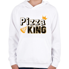 PRINTFASHION Pizza király - Gyerek kapucnis pulóver - Fehér gyerek pulóver, kardigán
