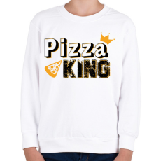 PRINTFASHION Pizza király - Gyerek pulóver - Fehér