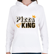 PRINTFASHION Pizza király - Női kapucnis pulóver - Fehér