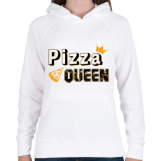 PRINTFASHION Pizza királynő - Női kapucnis pulóver - Fehér