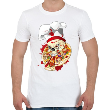 PRINTFASHION Pizza Koponya Szakács - Férfi póló - Fehér férfi póló