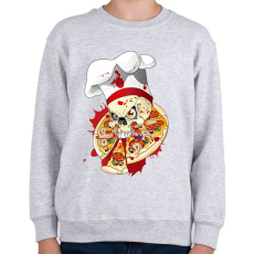 PRINTFASHION Pizza Koponya Szakács - Gyerek pulóver - Sport szürke