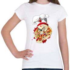 PRINTFASHION Pizza Koponya Szakács - Női póló - Fehér