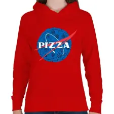 PRINTFASHION Pizza - Női kapucnis pulóver - Piros női pulóver, kardigán
