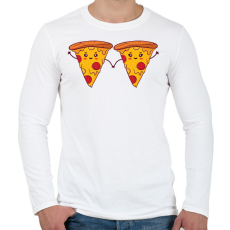 PRINTFASHION Pizza pár - Férfi hosszú ujjú póló - Fehér