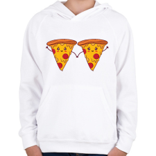 PRINTFASHION Pizza pár - Gyerek kapucnis pulóver - Fehér gyerek pulóver, kardigán