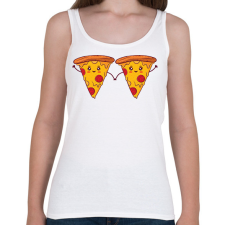 PRINTFASHION Pizza pár - Női atléta - Fehér női trikó