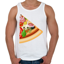 PRINTFASHION Pizza son - Férfi atléta - Fehér atléta, trikó