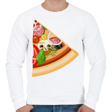 PRINTFASHION Pizza son - Férfi pulóver - Fehér