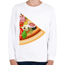 PRINTFASHION Pizza son - Gyerek pulóver - Fehér gyerek pulóver, kardigán