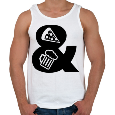 PRINTFASHION Pizza & Sör - Férfi atléta - Fehér