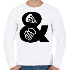 PRINTFASHION Pizza & Sör - Férfi pulóver - Fehér