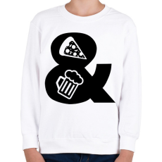 PRINTFASHION Pizza & Sör - Gyerek pulóver - Fehér