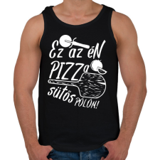 PRINTFASHION Pizza sütős pólóm - Férfi atléta - Fekete atléta, trikó