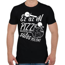 PRINTFASHION Pizza sütős pólóm - Férfi póló - Fekete férfi póló