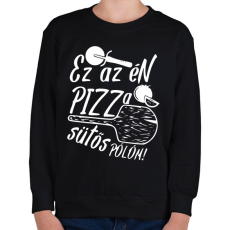 PRINTFASHION Pizza sütős pólóm - Gyerek pulóver - Fekete