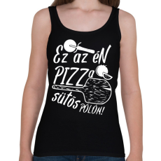 PRINTFASHION Pizza sütős pólóm - Női atléta - Fekete