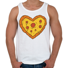 PRINTFASHION Pizza szív - Férfi atléta - Fehér atléta, trikó